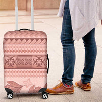 Pastel Pink Samoa Siapo Teuila Flowers Luggage Cover - Polynesian Pride