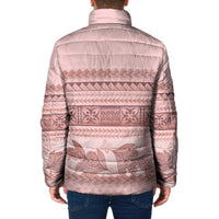 Pastel Pink Samoa Siapo Teuila Flowers Padded Jacket LT14 - Polynesian Pride