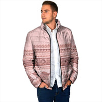 Pastel Pink Samoa Siapo Teuila Flowers Padded Jacket LT14 - Polynesian Pride