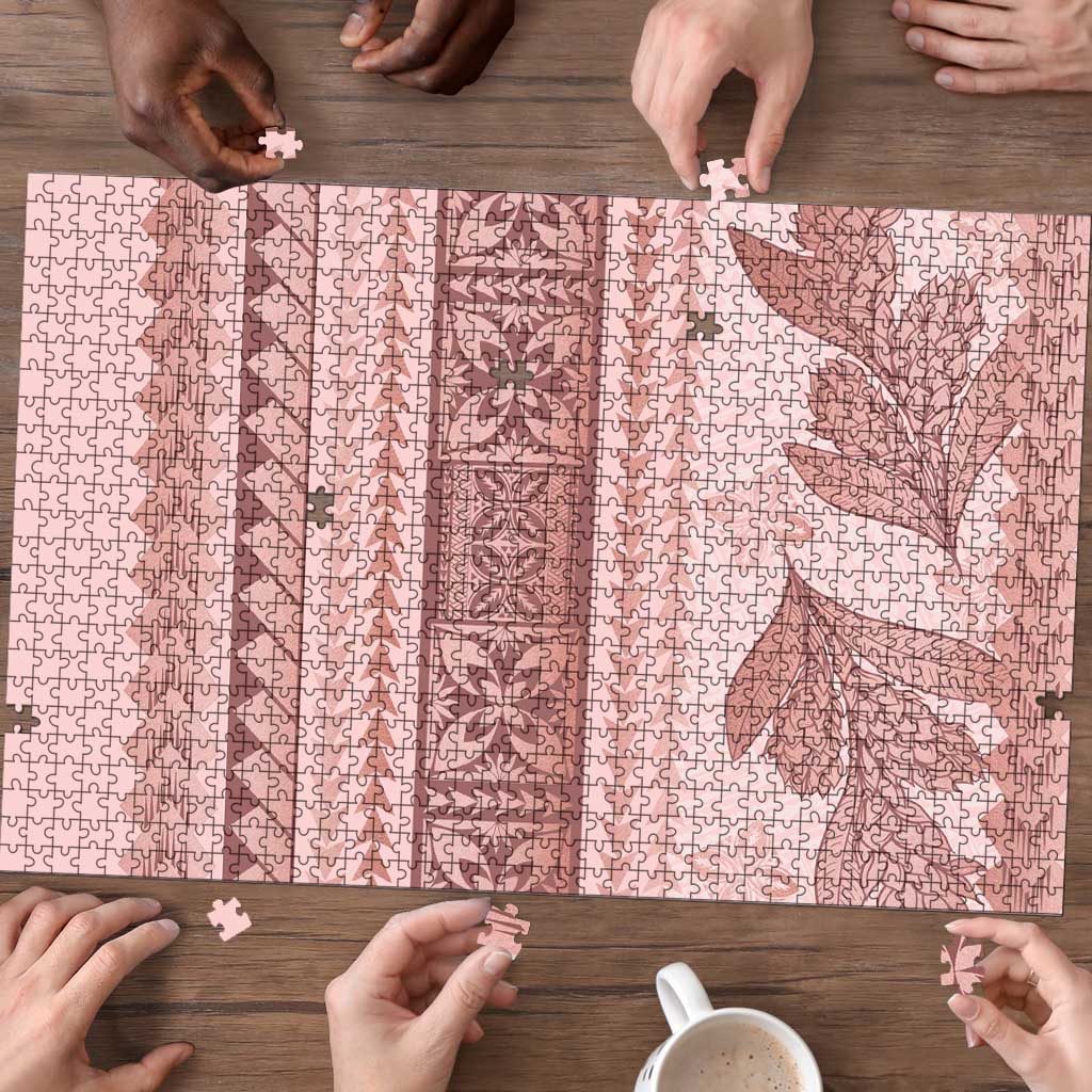 Pastel Pink Samoa Siapo Teuila Flowers Puzzle LT14 - Polynesian Pride