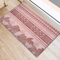 Pastel Pink Samoa Siapo Teuila Flowers Rubber Doormat LT14 - Polynesian Pride