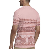 Pastel Pink Samoa Siapo Teuila Flowers Rugby Jersey - Polynesian Pride