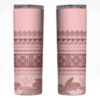 Pastel Pink Samoa Siapo Teuila Flowers Skinny Tumbler - Polynesian Pride