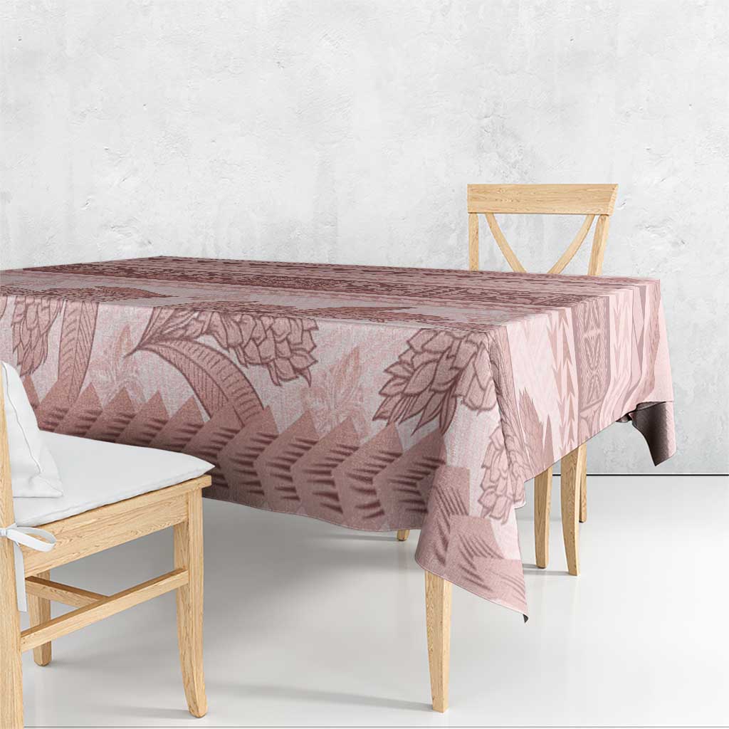 Pastel Pink Samoa Siapo Teuila Flowers Tablecloth LT14 - Polynesian Pride