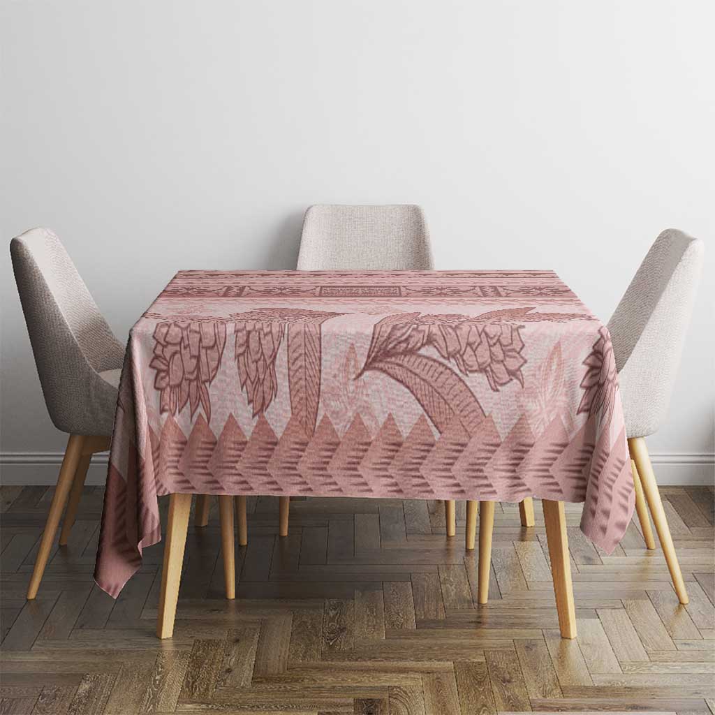 Pastel Pink Samoa Siapo Teuila Flowers Tablecloth LT14 - Polynesian Pride
