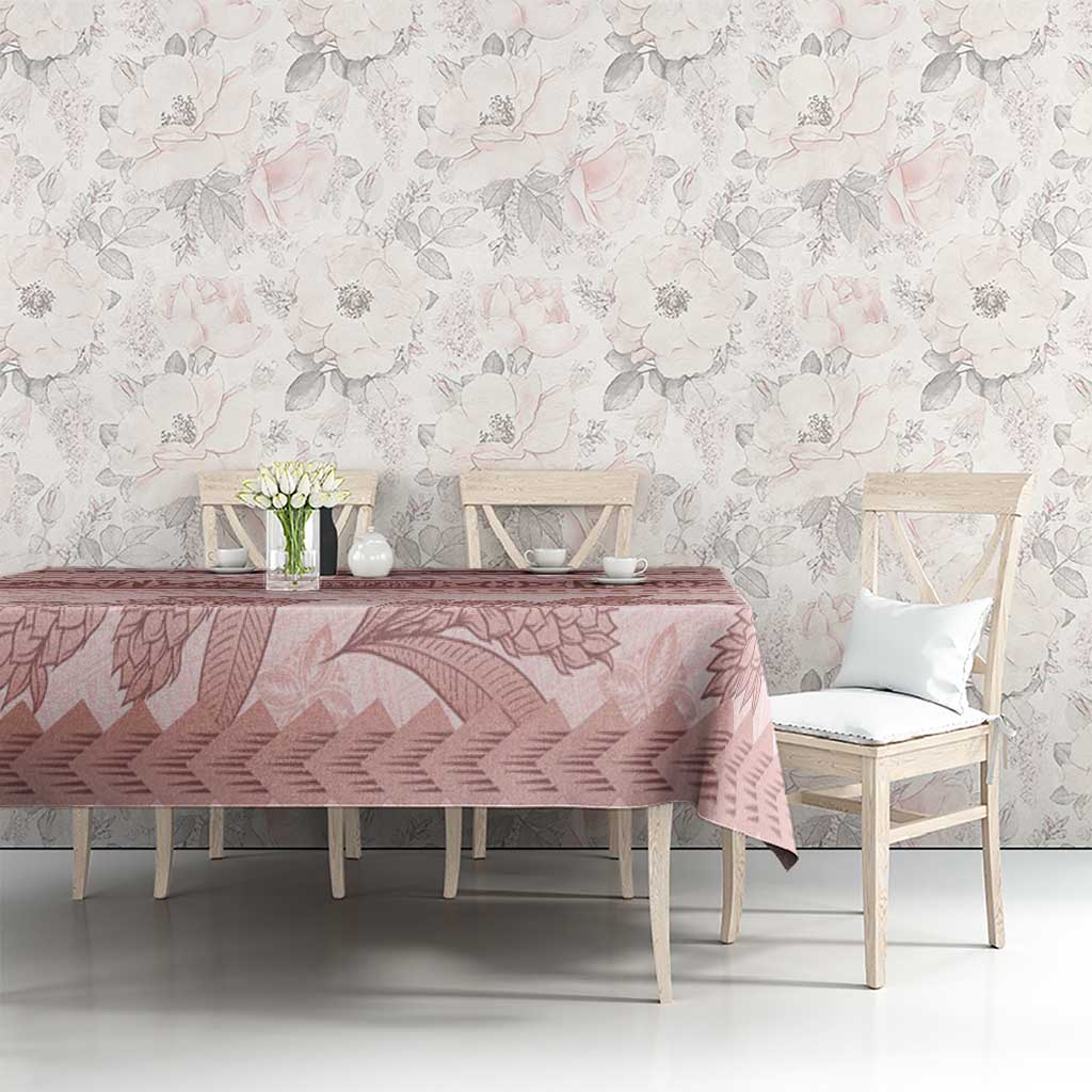Pastel Pink Samoa Siapo Teuila Flowers Tablecloth LT14 - Polynesian Pride