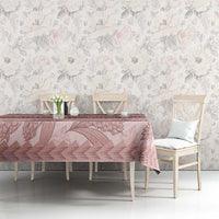 Pastel Pink Samoa Siapo Teuila Flowers Tablecloth LT14 - Polynesian Pride