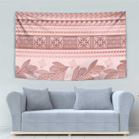 Pastel Pink Samoa Siapo Teuila Flowers Tapestry - Polynesian Pride