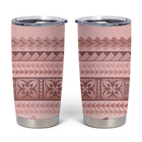 Pastel Pink Samoa Siapo Teuila Flowers Tumbler Cup - Polynesian Pride