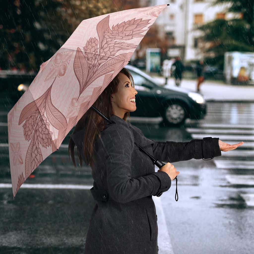 Pastel Pink Samoa Siapo Teuila Flowers Umbrella LT14 - Polynesian Pride