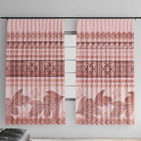 Pastel Pink Samoa Siapo Teuila Flowers Window Curtain - Polynesian Pride