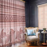 Pastel Pink Samoa Siapo Teuila Flowers Window Curtain - Polynesian Pride