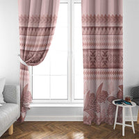 Pastel Pink Samoa Siapo Teuila Flowers Window Curtain - Polynesian Pride