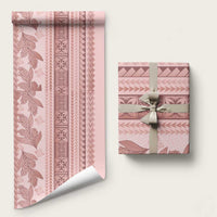 Pastel Pink Samoa Siapo Teuila Flowers Wrapping Paper LT14 58" × 23" Pastel Pink - Polynesian Pride