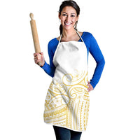 Polynesia White Sunday Apron Plumeria Polynesian Tribal Gold Color LT14 - Polynesian Pride