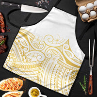 Polynesia White Sunday Apron Plumeria Polynesian Tribal Gold Color LT14 White - Polynesian Pride