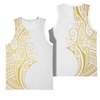 Polynesia White Sunday Basketball Jersey Plumeria Polynesian Tribal Gold Color LT14 - Polynesian Pride