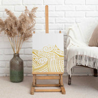 Polynesia White Sunday Canvas Wall Art Plumeria Polynesian Tribal Gold Color LT14 - Polynesian Pride