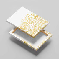Polynesia White Sunday Canvas Wall Art Plumeria Polynesian Tribal Gold Color LT14 - Polynesian Pride