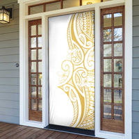 Polynesia White Sunday Door Cover Plumeria Polynesian Tribal Gold Color LT14 - Polynesian Pride