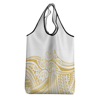 Polynesia White Sunday Grocery Bag Plumeria Polynesian Tribal Gold Color LT14 - Polynesian Pride