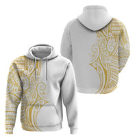 Polynesia White Sunday Hoodie Plumeria Polynesian Tribal Gold Color - Polynesian Pride