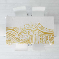 Polynesia White Sunday Tablecloth Plumeria Polynesian Tribal Gold Color LT14 White - Polynesian Pride