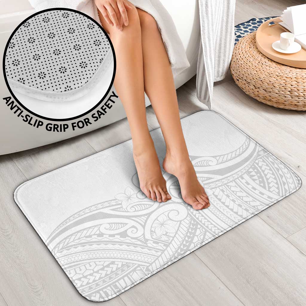 Polynesia White Sunday Bathroom Set Plumeria Polynesian Tribal Grey Color LT14 - Polynesian Pride