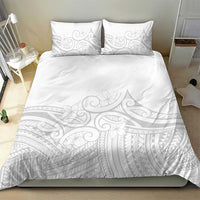 Polynesia White Sunday Bedding Set Plumeria Polynesian Tribal Grey Color - Polynesian Pride