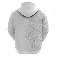 Polynesia White Sunday Hoodie Plumeria Polynesian Tribal Grey Color - Polynesian Pride
