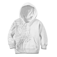 Polynesia White Sunday Kid Hoodie Plumeria Polynesian Tribal Grey Color - Polynesian Pride