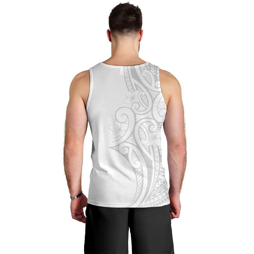 Polynesia White Sunday Men Tank Top Plumeria Polynesian Tribal Grey Color LT14 - Polynesian Pride
