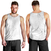 Polynesia White Sunday Men Tank Top Plumeria Polynesian Tribal Grey Color LT14 - Polynesian Pride