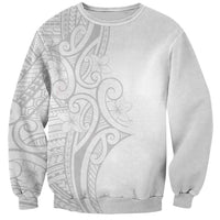 Polynesia White Sunday Sweatshirt Plumeria Polynesian Tribal Grey Color LT14 Unisex White - Polynesian Pride