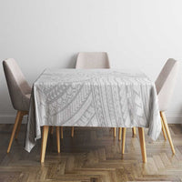 Polynesia White Sunday Tablecloth Plumeria Polynesian Tribal Grey Color LT14 - Polynesian Pride