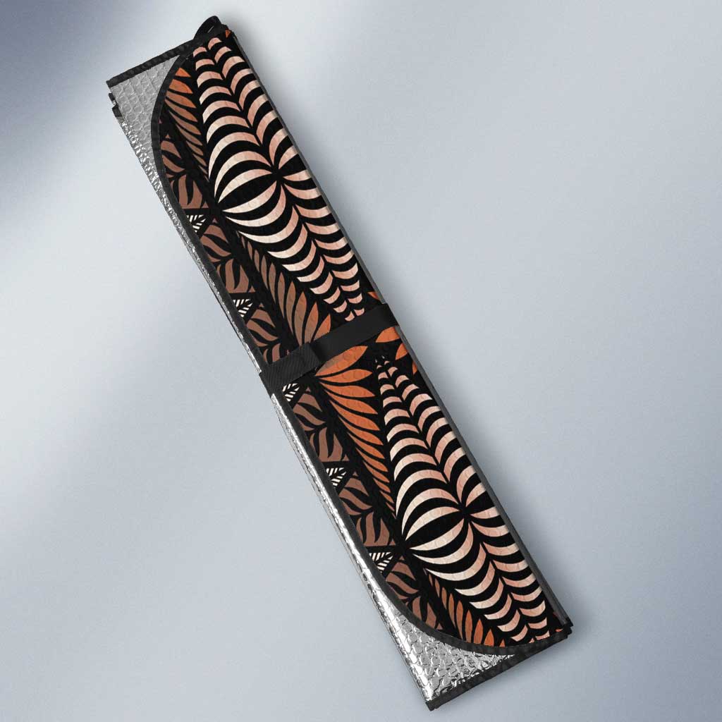 Malo e lelei Tonga Auto Sun Shade Tongan Ngatu Vintage Brown LT14 - Polynesian Pride
