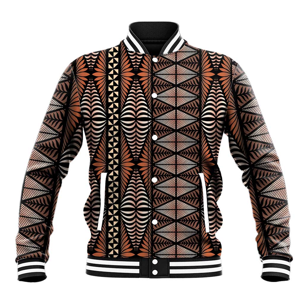 Malo e lelei Tonga Baseball Jacket Tongan Ngatu Vintage Brown LT14 Unisex Brown - Polynesian Pride