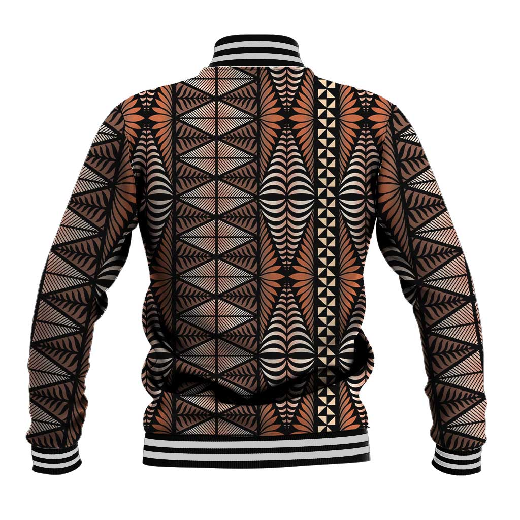Malo e lelei Tonga Baseball Jacket Tongan Ngatu Vintage Brown LT14 - Polynesian Pride