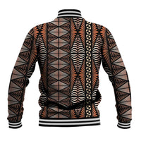 Malo e lelei Tonga Baseball Jacket Tongan Ngatu Vintage Brown LT14 - Polynesian Pride