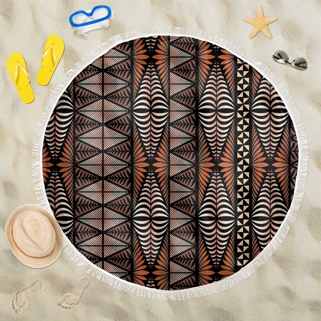 Malo e lelei Tonga Beach Blanket Tongan Ngatu Vintage Brown LT14 One Size 150cm Brown - Polynesian Pride