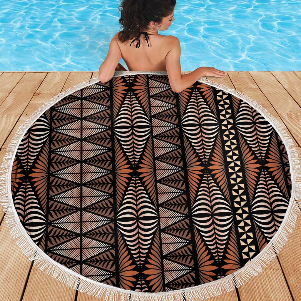 Malo e lelei Tonga Beach Blanket Tongan Ngatu Vintage Brown LT14 - Polynesian Pride