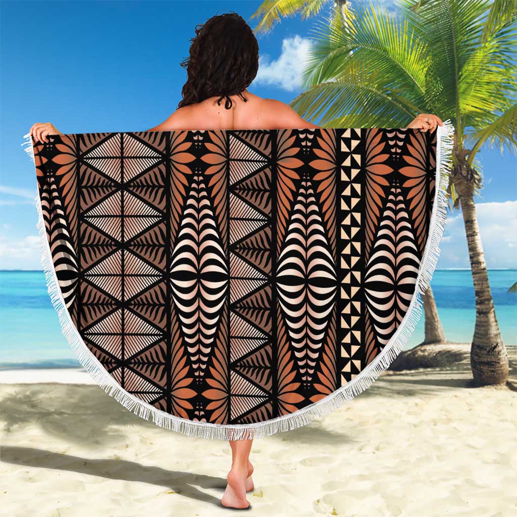 Malo e lelei Tonga Beach Blanket Tongan Ngatu Vintage Brown LT14 - Polynesian Pride