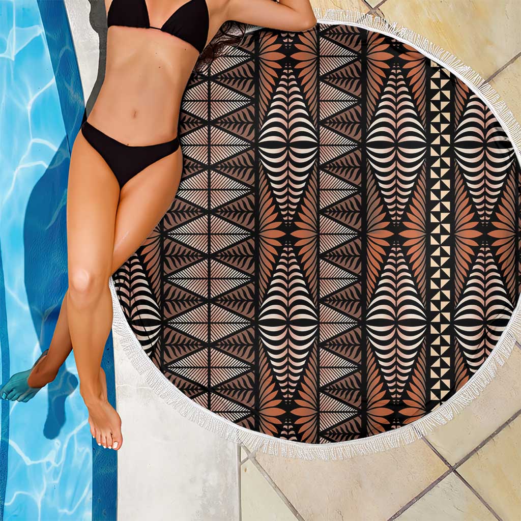 Malo e lelei Tonga Beach Blanket Tongan Ngatu Vintage Brown LT14 - Polynesian Pride