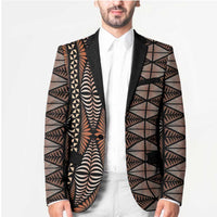 Malo e lelei Tonga Blazer Tongan Ngatu Vintage Brown - Polynesian Pride