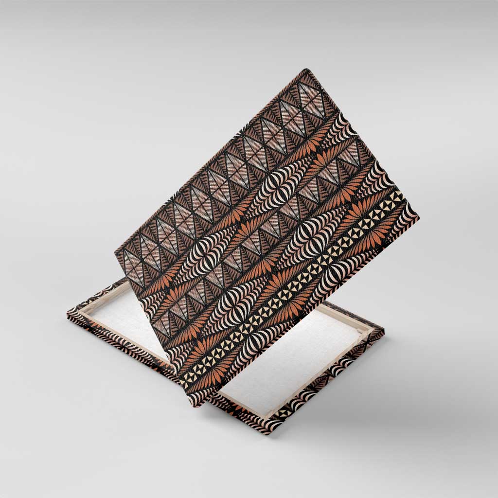 Malo e lelei Tonga Canvas Wall Art Tongan Ngatu Vintage Brown - Polynesian Pride