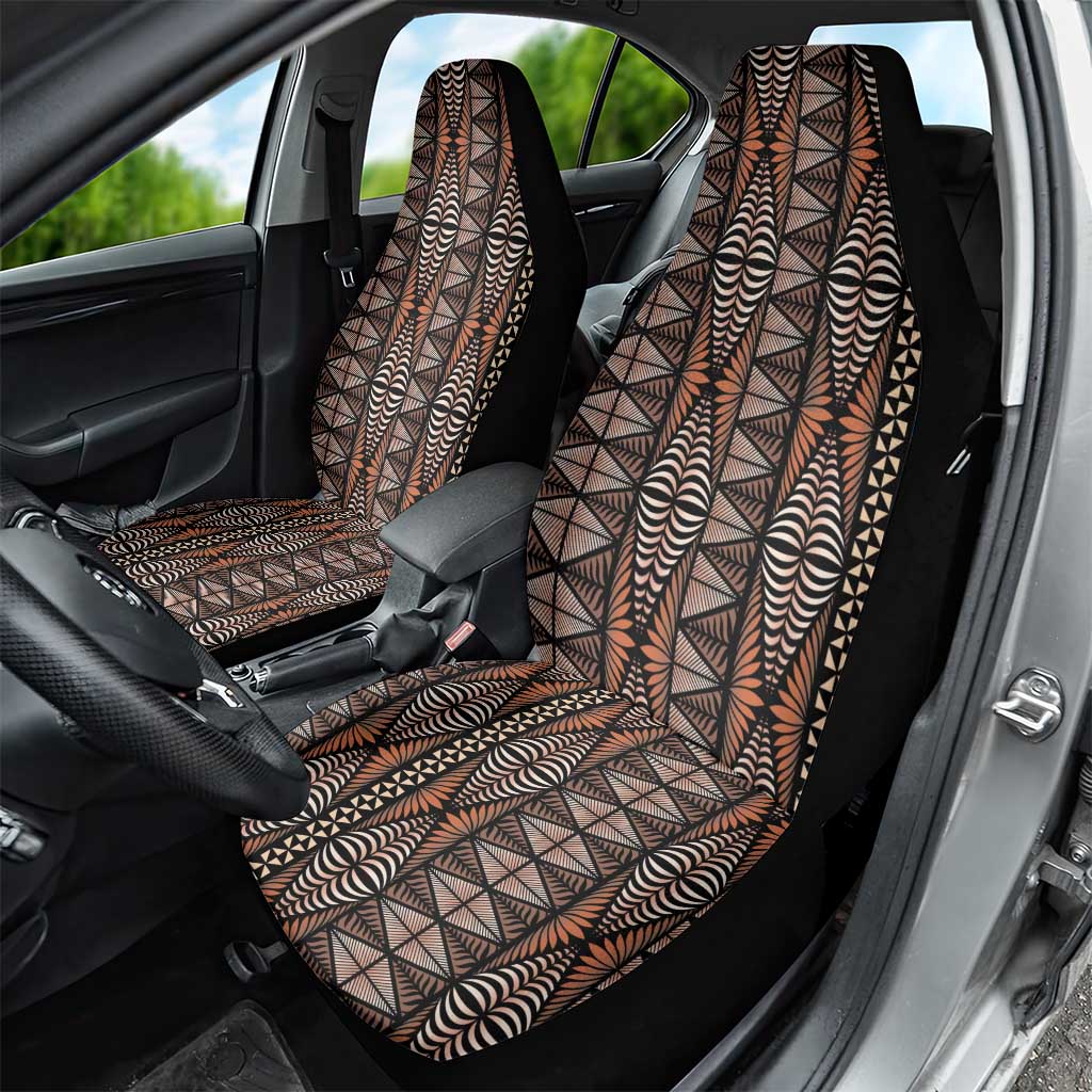 Malo e lelei Tonga Car Seat Cover Tongan Ngatu Vintage Brown - Polynesian Pride