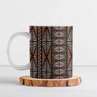 Malo e lelei Tonga Ceramic Mug Tongan Ngatu Vintage Brown - Polynesian Pride