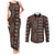 Malo e lelei Tonga Couples Matching Tank Maxi Dress and Long Sleeve Button Shirt Tongan Ngatu Vintage Brown - Polynesian Pride