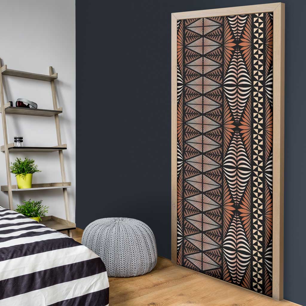 Malo e lelei Tonga Door Cover Tongan Ngatu Vintage Brown LT14 - Polynesian Pride