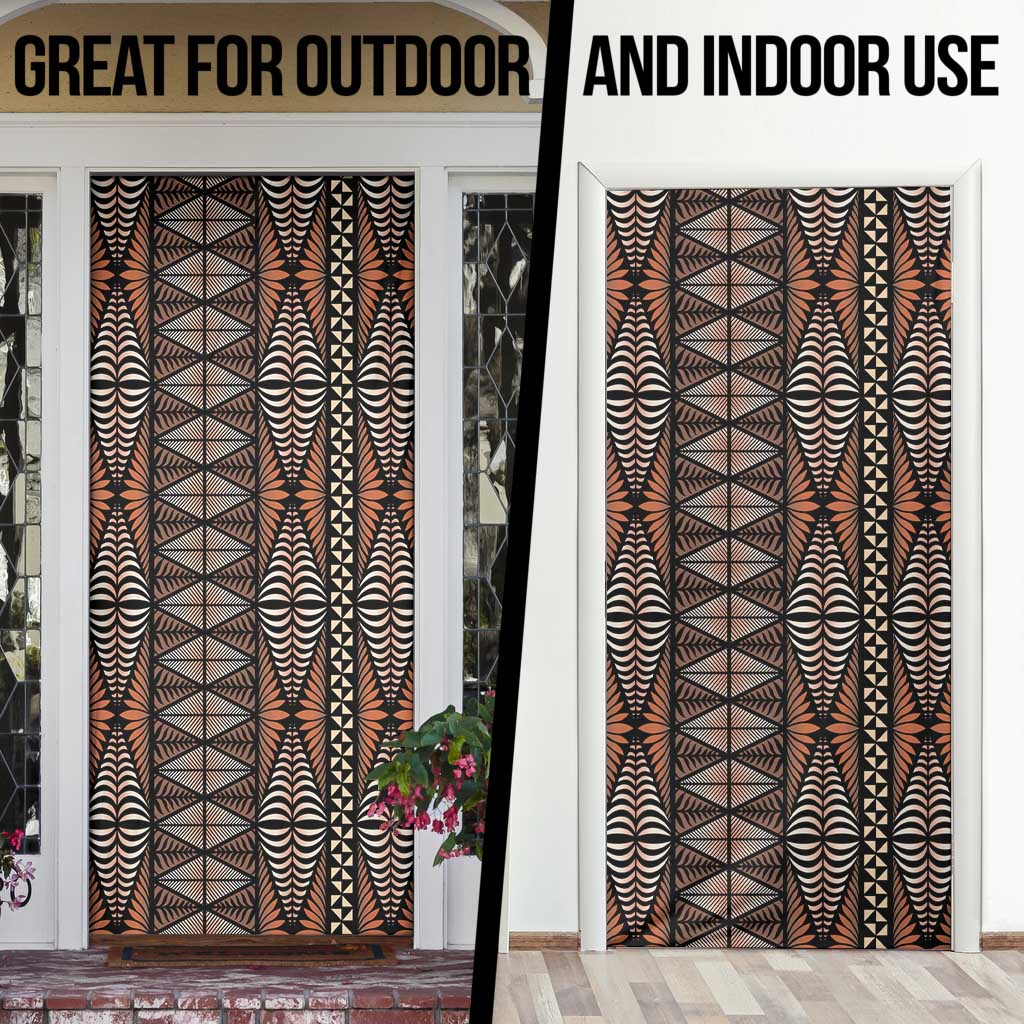 Malo e lelei Tonga Door Cover Tongan Ngatu Vintage Brown LT14 - Polynesian Pride